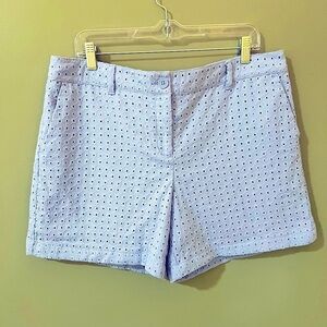 Loft purple periwinkle eyelet embroidered cottagecore romantic shorts size 14